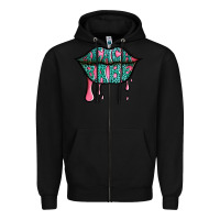 Black beach babe leopard lips Zipper Hoodie - Jasminsmagicworld