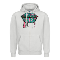 Dove Grey beach babe leopard lips Zipper Hoodie - Jasminsmagicworld