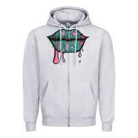 Heather Grey beach babe leopard lips Zipper Hoodie - Jasminsmagicworld