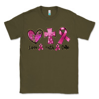 Army Green Love Faith cure Breast Cancer Classic Tee - FaDigitalArtStudio
