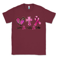 Burgundy Love Faith cure Breast Cancer Classic Tee - FaDigitalArtStudio