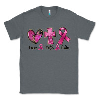 Charcoal Heather Love Faith cure Breast Cancer Classic Tee - FaDigitalArtStudio