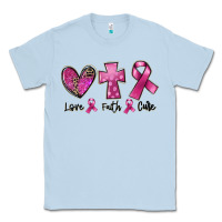 Dusty Blue Love Faith cure Breast Cancer Classic Tee - FaDigitalArtStudio