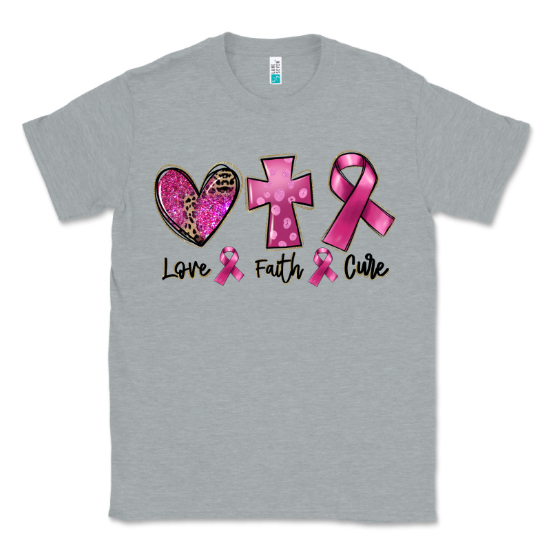 Love Faith Cure Breast Cancer Classic Tee by FaDigitalArtStudio | Teevron