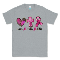 Heather Grey Love Faith cure Breast Cancer Classic Tee - FaDigitalArtStudio