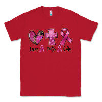Red Love Faith cure Breast Cancer Classic Tee - FaDigitalArtStudio
