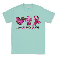 Seafoam Love Faith cure Breast Cancer Classic Tee - FaDigitalArtStudio