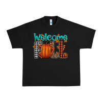 Black Welcome Fall Urban Heavy Tee - CowhideDigitalArt