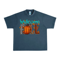 Midnight Navy Welcome Fall Urban Heavy Tee - CowhideDigitalArt