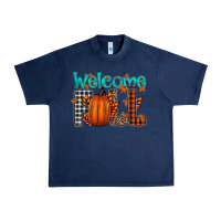 Navy Welcome Fall Urban Heavy Tee - CowhideDigitalArt