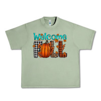 Oil Green Welcome Fall Urban Heavy Tee - CowhideDigitalArt
