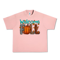 Salmon Welcome Fall Urban Heavy Tee - CowhideDigitalArt