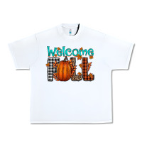White Welcome Fall Urban Heavy Tee - CowhideDigitalArt