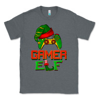 Charcoal Heather Christmas gamer elf Classic Tee - BarkalooDesign