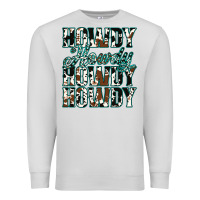 Dove Grey Howdy Cowhide Turquoise Premium Sweatshirt - Jasminsmagicworld