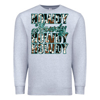 Heather Grey Howdy Cowhide Turquoise Premium Sweatshirt - Jasminsmagicworld
