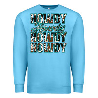 Ocean Blue Howdy Cowhide Turquoise Premium Sweatshirt - Jasminsmagicworld