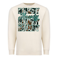 Sandshell Howdy Cowhide Turquoise Premium Sweatshirt - Jasminsmagicworld