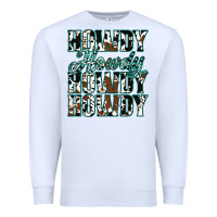 White Howdy Cowhide Turquoise Premium Sweatshirt - Jasminsmagicworld