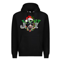 Black Christmas joy black and white cow Premium Hoodie - BarkalooDesign
