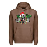 Chestnut Christmas joy black and white cow Premium Hoodie - BarkalooDesign