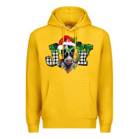 Lemon Christmas joy black and white cow Premium Hoodie - BarkalooDesign