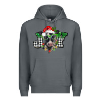 Rock Christmas joy black and white cow Premium Hoodie - BarkalooDesign