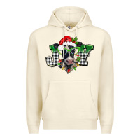 Sandshell Christmas joy black and white cow Premium Hoodie - BarkalooDesign
