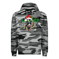 Slate Camo Christmas joy black and white cow Premium Hoodie - BarkalooDesign