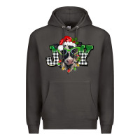 Smoke Christmas joy black and white cow Premium Hoodie - BarkalooDesign