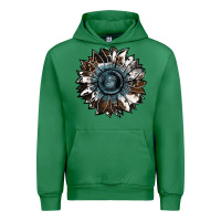 Emerald cowhide leopard and  leather sunflower Urban Hoodie - RanaPortraitStore