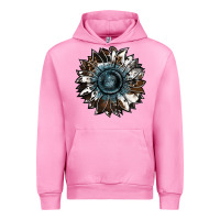 Fuchsia Pink cowhide leopard and  leather sunflower Urban Hoodie - RanaPortraitStore