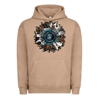 Pigment Burro cowhide leopard and  leather sunflower Urban Hoodie - RanaPortraitStore