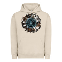 Pigment French Oak cowhide leopard and  leather sunflower Urban Hoodie - RanaPortraitStore
