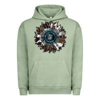 Pigment Oil Green cowhide leopard and  leather sunflower Urban Hoodie - RanaPortraitStore