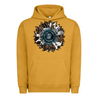 Pigment Peanut Butter cowhide leopard and  leather sunflower Urban Hoodie - RanaPortraitStore