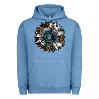 Cowhide Leopard And  Leather Sunflower Urban Hoodie | Teevron