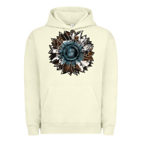 Pigment Pistachio cowhide leopard and  leather sunflower Urban Hoodie - RanaPortraitStore