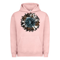 Pigment Salmon cowhide leopard and  leather sunflower Urban Hoodie - RanaPortraitStore