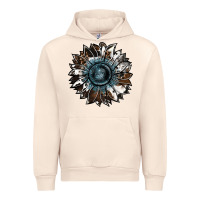Sandshell cowhide leopard and  leather sunflower Urban Hoodie - RanaPortraitStore
