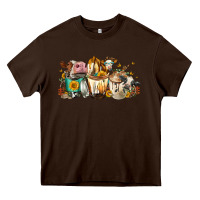 Chocolate Brown Cows And Coffee Heavy Core Tee - FaDigitalArtStudio