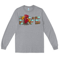 Heather Grey love rooster head Long Sleeve Tee - LillyAllenDesigns