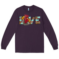 Plum love rooster head Long Sleeve Tee - LillyAllenDesigns