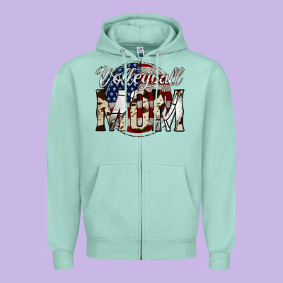 Volleyball  Mom 4 Zipper Hoodie Designed By Jasminsmagicworld