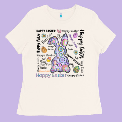Happy Easter Ladies Tee Designed By Cowhidedigitalart