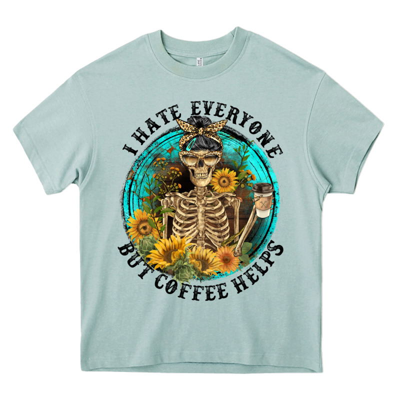 I Hate Everyone But Coffee Helps Heavy Core Tee by FaDigitalArtStudio | Teevron