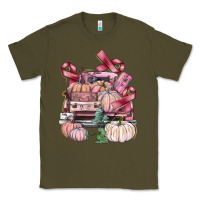 Army Green Breast Cancer truck with pumpkins Classic Tee - FaDigitalArtStudio