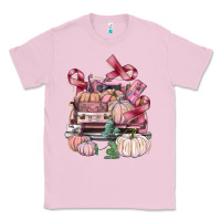 Bubblegum Pink Breast Cancer truck with pumpkins Classic Tee - FaDigitalArtStudio