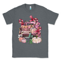 Charcoal Heather Breast Cancer truck with pumpkins Classic Tee - FaDigitalArtStudio
