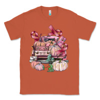 Copper Breast Cancer truck with pumpkins Classic Tee - FaDigitalArtStudio